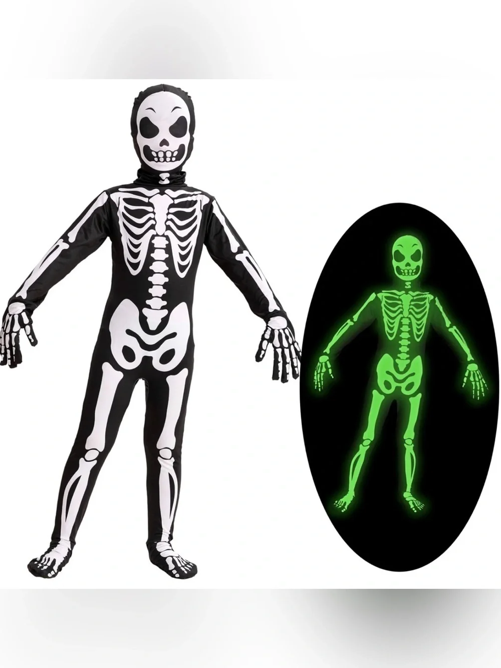 Spooktacular Creations Boy Halloween Skeleton Costume For Kids Outfit Jumpsuit S